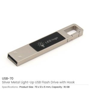 Light-Up Logo USB with Snap Hook - Image 3