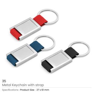 Metal Keychain with Strap - Image 6