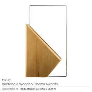 Rectangle Wooden Crystal Awards - Image 3