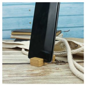 Bamboo Phone Stand Keychain - Image 4