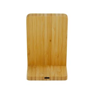 Bamboo Fast Wireless Charger Stand 15W with LED Logo - Image 5