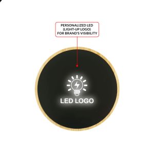 Bamboo Wireless Charger 15W Fast Charging & LED Logo - Image 5