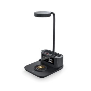 Desk Lamp with 15W Wireless Charger, Clock and Pen Holder - Image 6