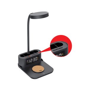 Desk Lamp with 15W Wireless Charger, Clock and Pen Holder - Image 9