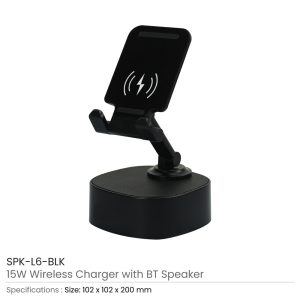 Wireless Fast Charger 15W with BT Speaker and RGB LED Logo - Image 3