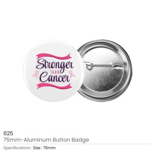 Breast Cancer Awareness Logo Button Badges in Aluminum - Image 5