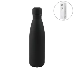 Premium Soft Touch Black Cola Bottles in Stainless Steel 500ml