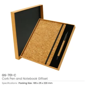 Cork Notebook and Ball Pen Gift Set - Image 3