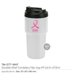 Tumblers with Breast Cancer Awareness Logo - Image 3