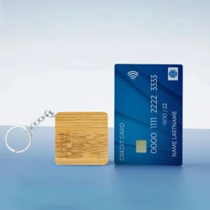 Bamboo Retractable Measuring Tape Keychains - Image 4