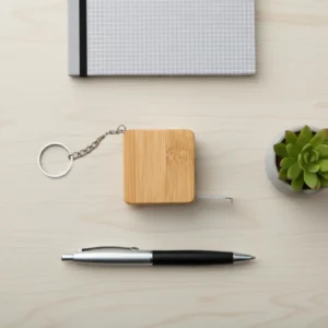 Bamboo Retractable Measuring Tape Keychains - Image 3