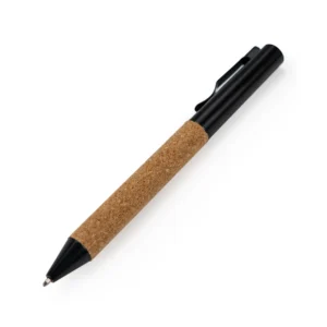 Eco-friendly Metal Pens Black with Cork Barrel and Black Ink