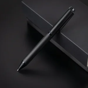 Black Metal Pens with Diamond Textured Design Barrel - Image 5
