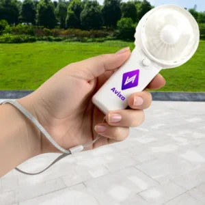 Portable Hand Fan with Lanyard Lace - White Color - Image 3