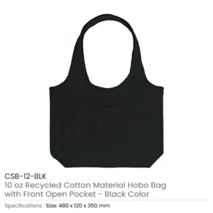 Cotton Hobo Bags with Front Pocket, 10 oz (340 GSM) - Image 5
