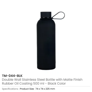 Stainless Steel Water Bottles 500ml – Double Wall, Matte Finish, Soft-Touch Rubber Coating - Image 9