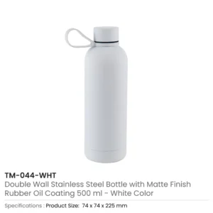 Stainless Steel Water Bottles 500ml – Double Wall, Matte Finish, Soft-Touch Rubber Coating - Image 8