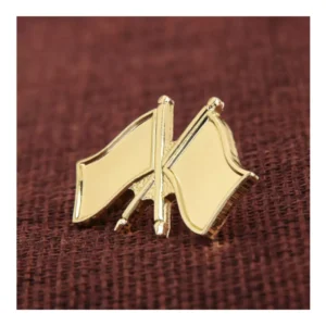 Twin Flag Metal Badges Golden Imprint Your Country Flag - Image 8