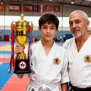 Small Cup Trophy with Removable Ribbon Attached to Both Handles - Image 2