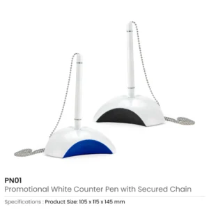 Counter Pen with Base Holder and Secured Chain – Blue Ink - Image 7