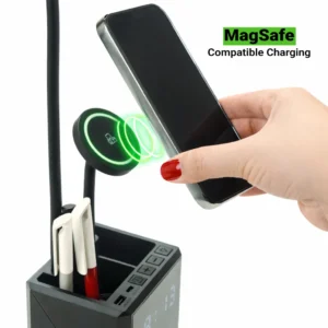 Multi-functional Desk Lamp with Wireless Charger and Clock - Image 4