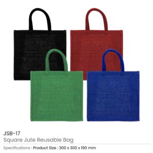 Reusable Square Jute Shopping Bags - Image 3