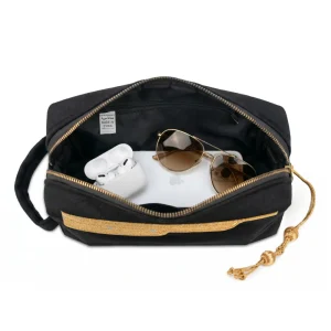 Black Multi-Purpose Utility & Cosmetic Pouch with Bisht Embroidery - Image 8