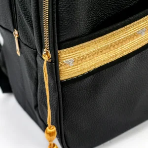 Backpack in PU Leather with Arabic Traditional Gold Bisht Design - Image 5
